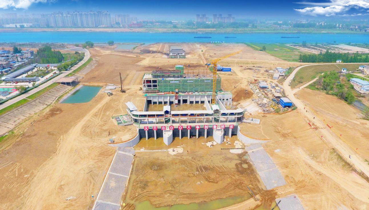 安徽水利蚌埠靚淮河龍子河口綜合樞紐布置工程。安徽建工集團供圖